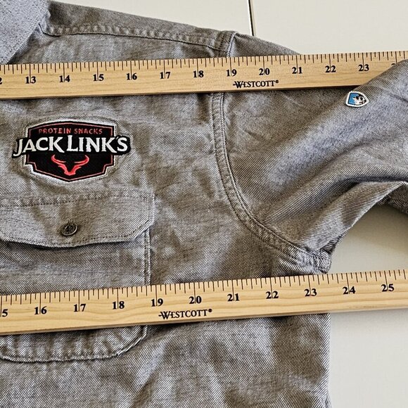 Kuhl Shirt Mens XL Gray Flannel Descendr LS Pockets Jack Links Snaks Patch 7244 - Picture 5 of 16